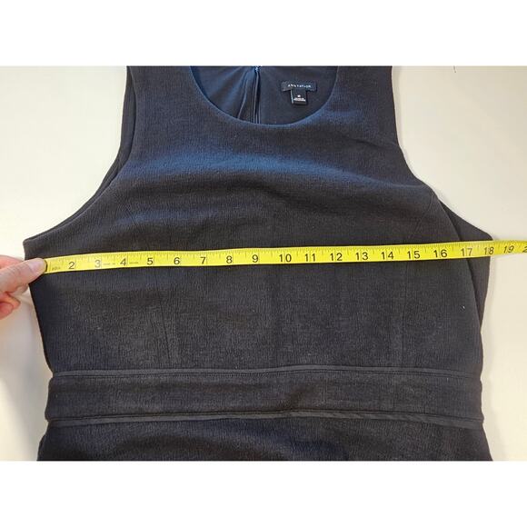 Ann Taylor size 8 black career business casual sleevless double lined dress midi - Picture 7 of 7